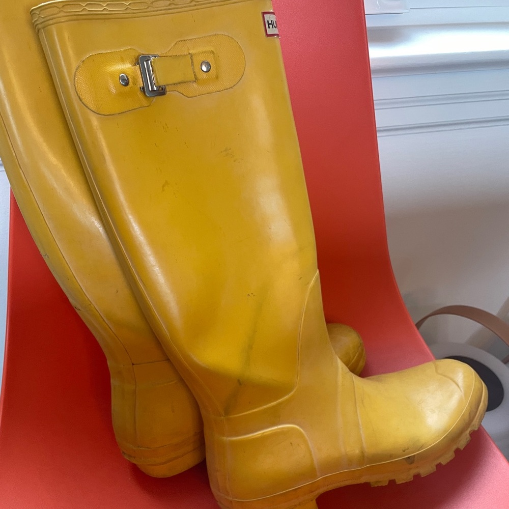 Hunter Yellow Original Tall Rain Boots